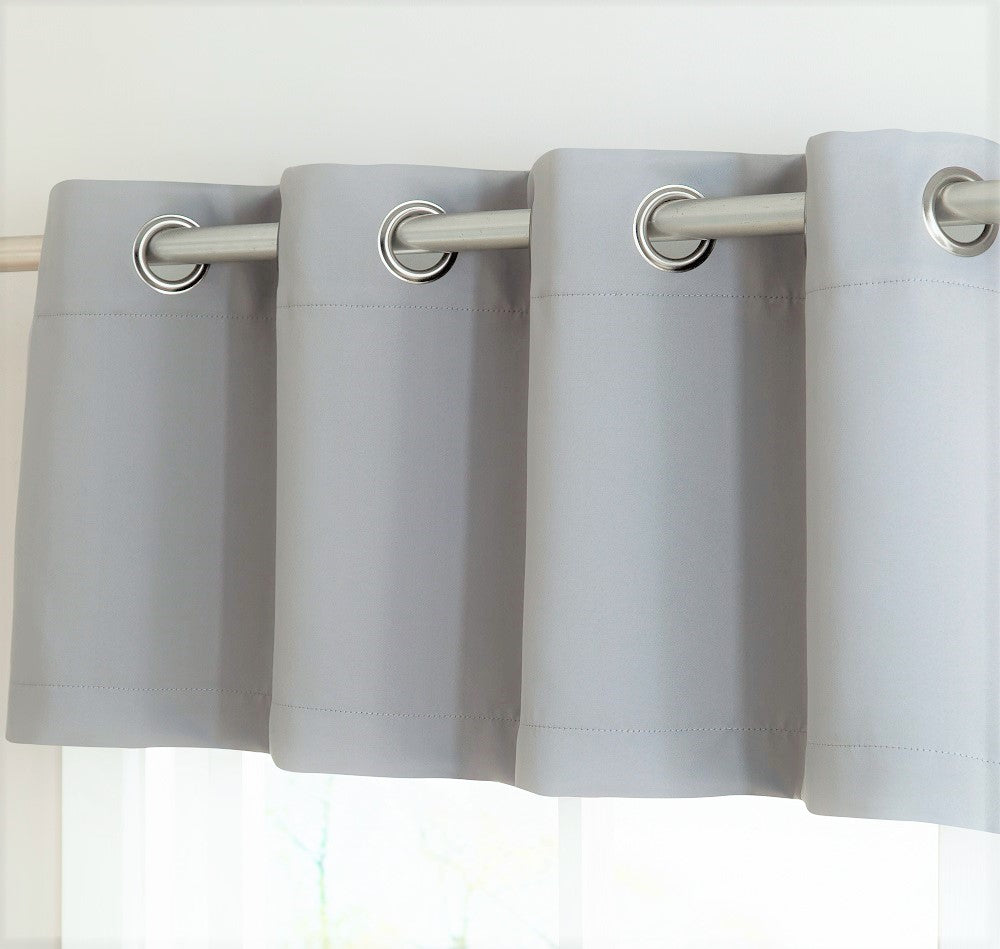 Warm Home Designs Light Grey Blackout Curtain Panels, Pairs & Valances with Tie-Backs in 7 Sizes