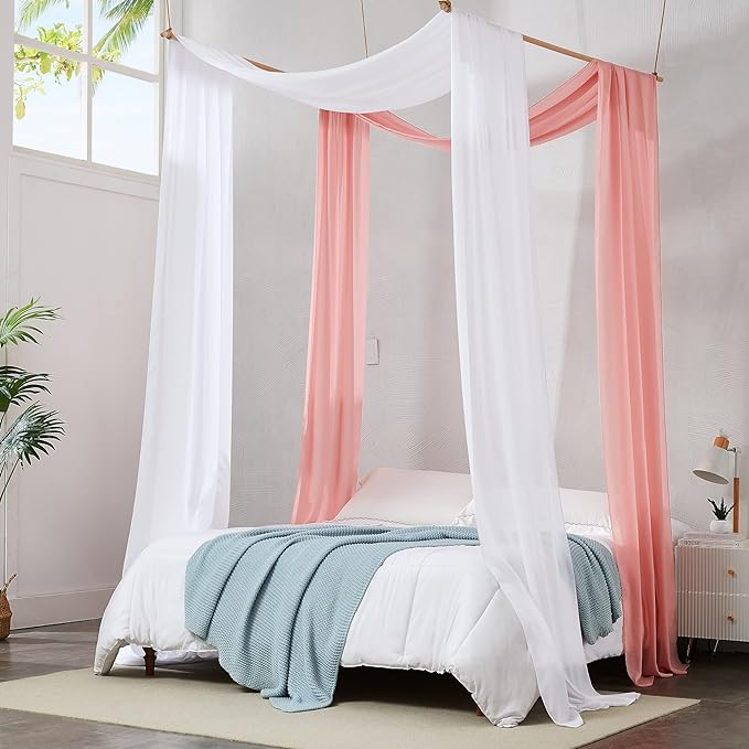 WARM HOME DESIGNS 2 Chiffon Wedding Arch Draping Fabric Scarves in 12, 18 or 24 Foot Length and 5 Colors.