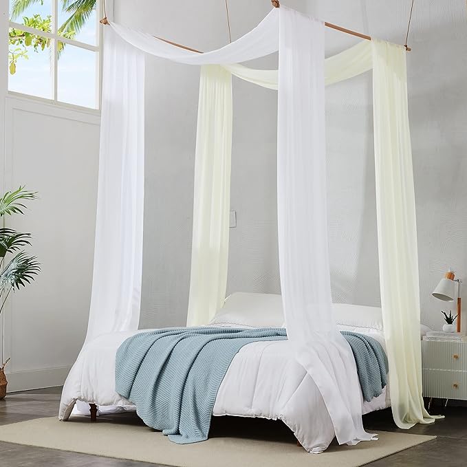 WARM HOME DESIGNS 2 Chiffon Wedding Arch Draping Fabric Scarves in 12, 18 or 24 Foot Length and 5 Colors.