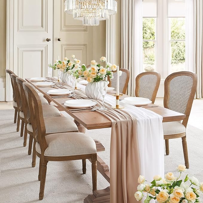 WARM HOME DESIGNS 2 Chiffon Wedding Arch Draping Fabric Scarves in 12, 18 or 24 Foot Length and 5 Colors.