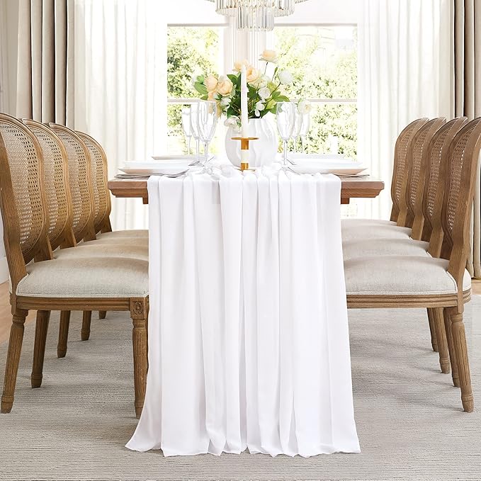 WARM HOME DESIGNS 2 Chiffon Wedding Arch Draping Fabric Scarves in 12, 18 or 24 Foot Length and 5 Colors.