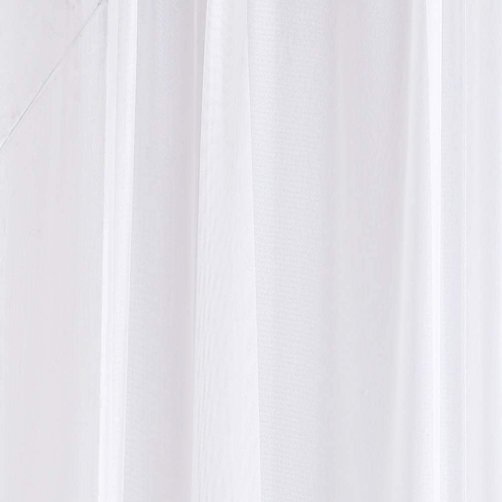 Warm Home Designs Pair of Sheer White French Door Curtains. Come with 2 Matching Tie-Backs
