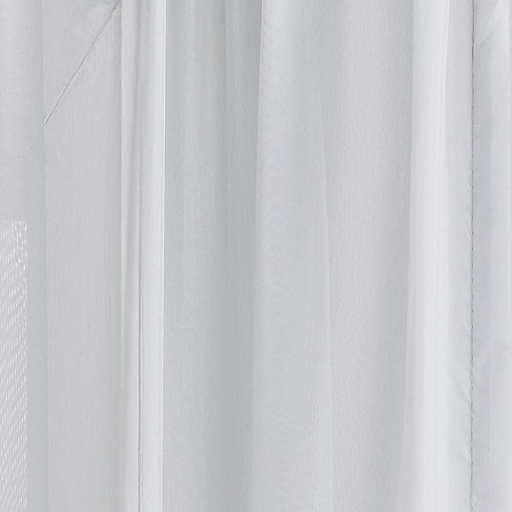 Long Sheer Fabric Warm Home Designs Color: White