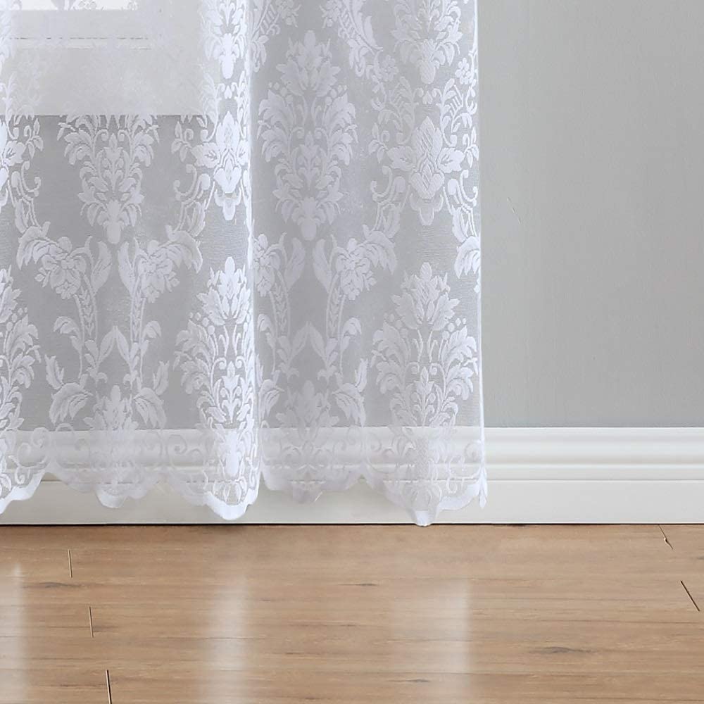 Warm Home Designs Pair of Knitted Lace Curtains with Grommets. Chic, Flowing Design at Affordable Price