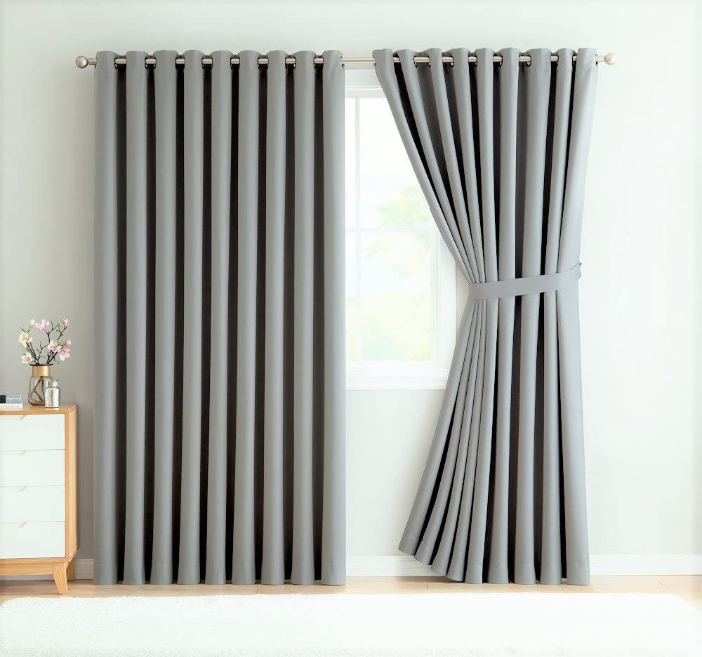 Warm Home Designs Extra Large 2 Wall to Wall Curtains Each with 2 Matching Tie-Backs. Great as Room Dividers or Partitions.