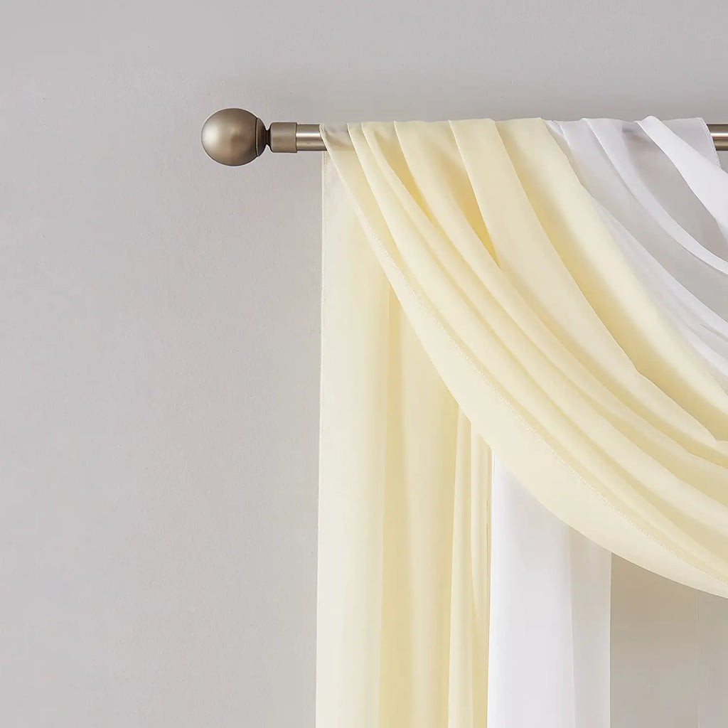 Warm Home Designs Pair of 2 Chiffon Canopy Bed Curtains. Bed Canopy Curtains for Twin, Full or Queen Size Bed