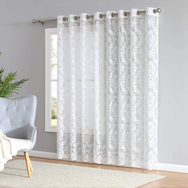 Warm Home Designs Extra Large Knitted Lace Patio Door Curtains with Grommet Top. Cover Sliding Glass Doors or Extra Wide Windows