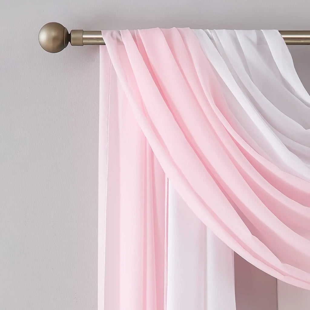 Warm Home Designs Pair of 2 Chiffon Canopy Bed Curtains. Bed Canopy Curtains for Twin, Full or Queen Size Bed