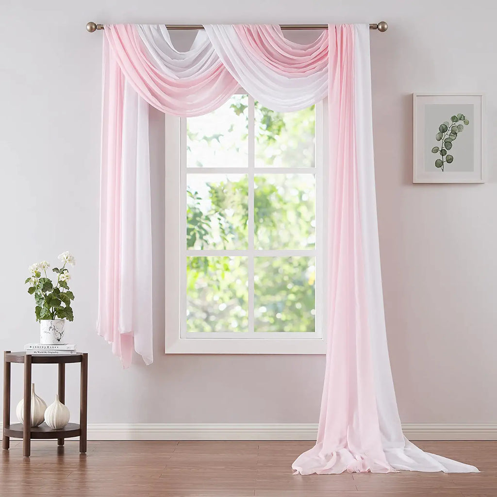 Warm Home Designs Pair of 2 Chiffon Canopy Bed Curtains. Bed Canopy Curtains for Twin, Full or Queen Size Bed