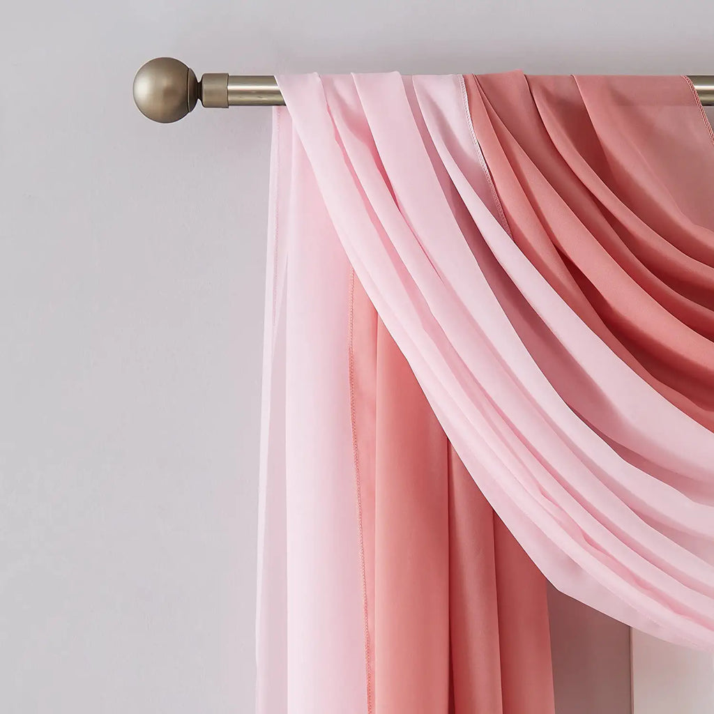 Warm Home Designs Pair of 2 Chiffon Canopy Bed Curtains. Bed Canopy Curtains for Twin, Full or Queen Size Bed