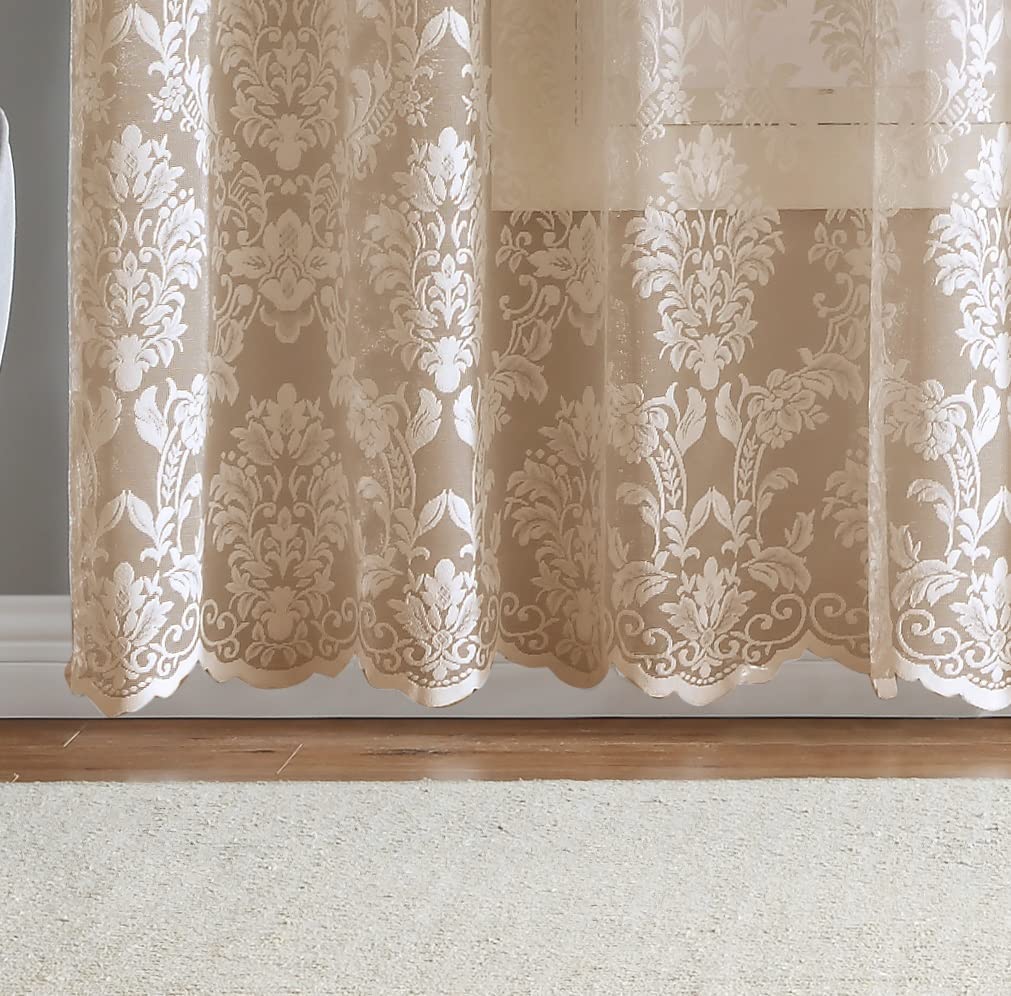 Warm Home Designs Pair of Knitted Lace Curtains with Grommets. Chic, Flowing Design at Affordable Price