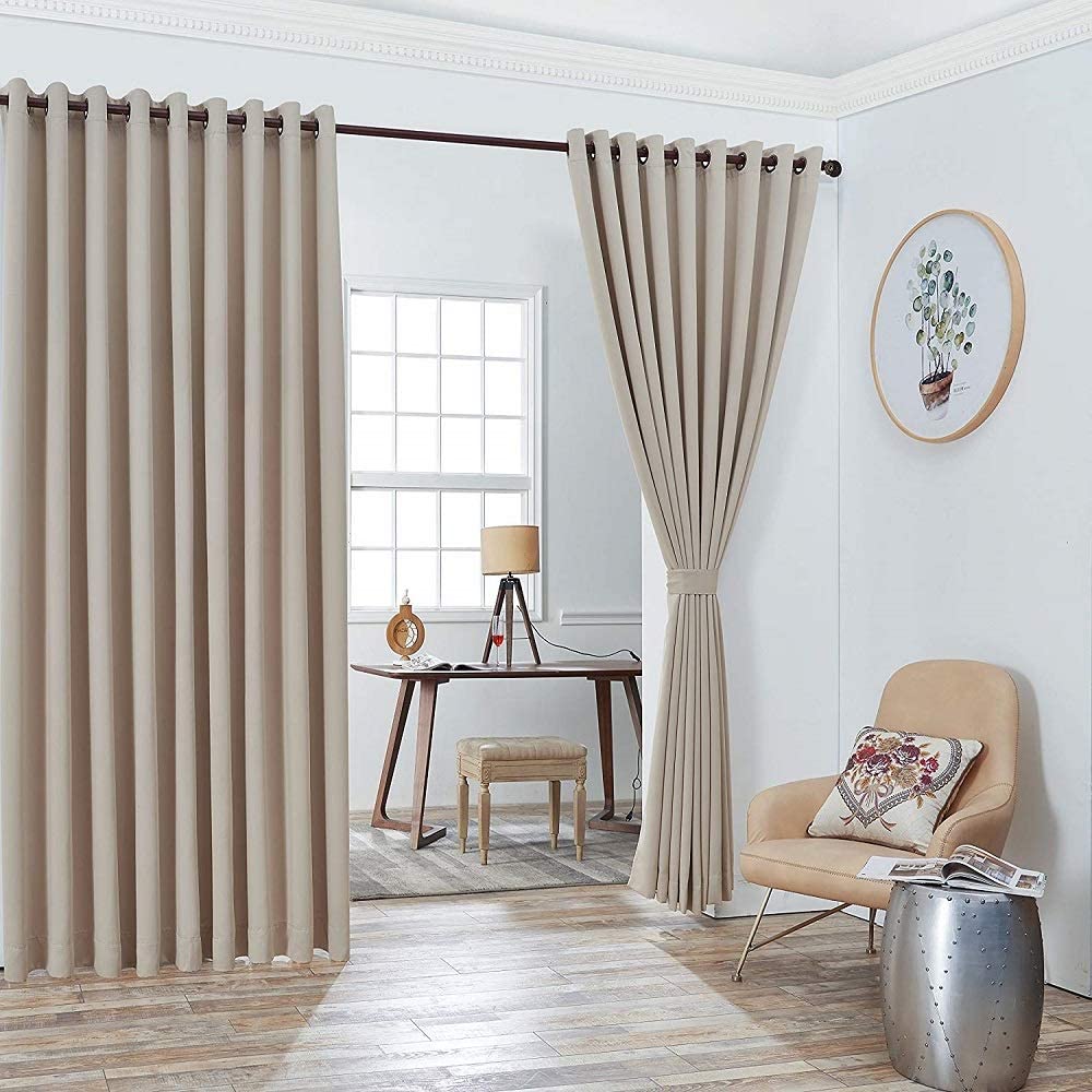 Warm Home Designs Extra Large 2 Wall to Wall Curtains Each with 2 Matching Tie-Backs. Great as Room Dividers or Partitions.