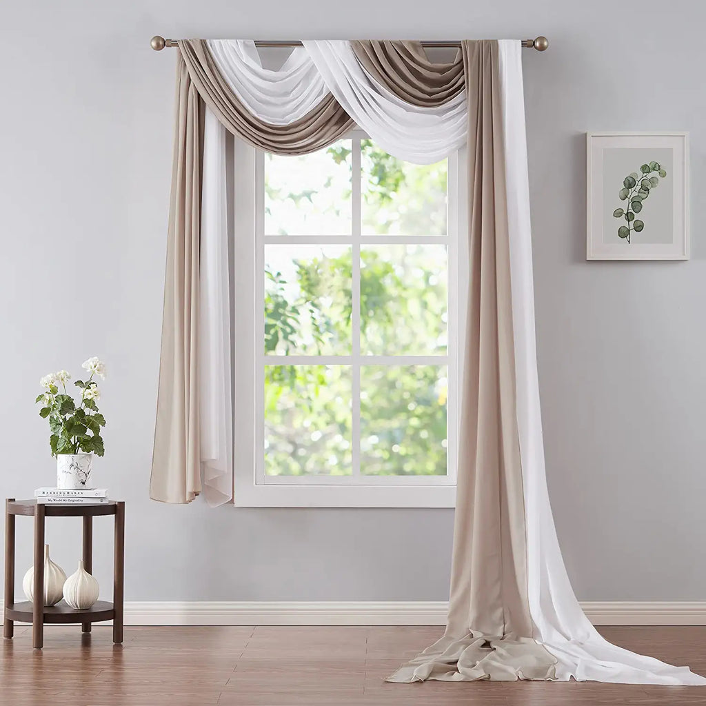 Warm Home Designs Pair of 2 Chiffon Canopy Bed Curtains. Bed Canopy Curtains for Twin, Full or Queen Size Bed