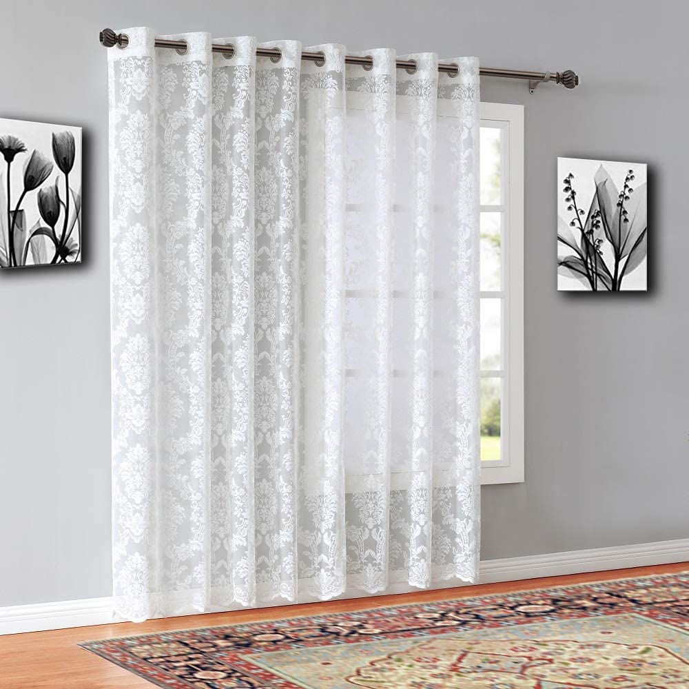 Warm Home Designs Pair of Knitted Lace Curtains with Grommets. Chic, Flowing Design at Affordable Price