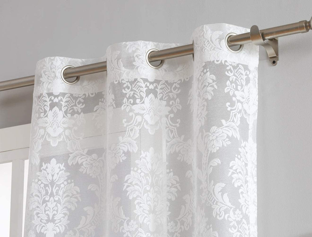 Warm Home Designs Pair of Knitted Lace Curtains with Grommets. Chic, Flowing Design at Affordable Price
