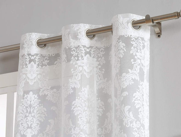 Warm Home Designs Pair of Knitted Lace Curtains with Grommets. Chic, Flowing Design at Affordable Price