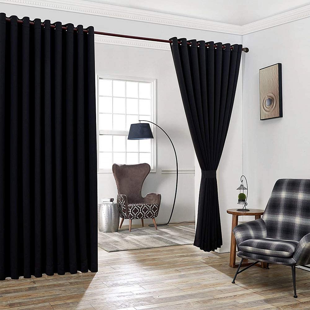 Warm Home Designs Extra Large 2 Wall to Wall Curtains Each with 2 Matching Tie-Backs. Great as Room Dividers or Partitions.