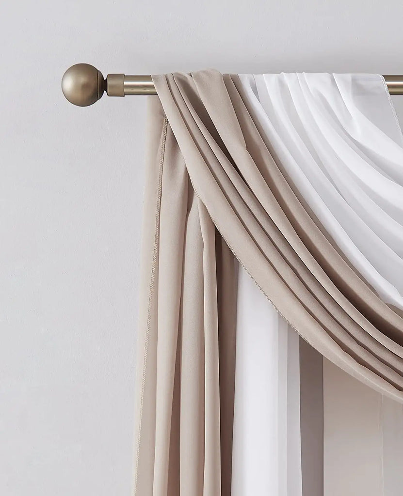 Warm Home Designs Pair of 2 Chiffon Canopy Bed Curtains. Bed Canopy Curtains for Twin, Full or Queen Size Bed