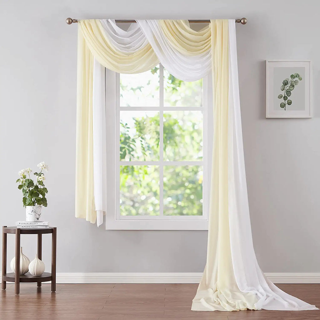 Warm Home Designs Pair of 2 Chiffon Canopy Bed Curtains. Bed Canopy Curtains for Twin, Full or Queen Size Bed