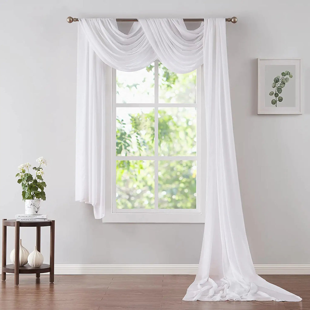 Warm Home Designs Pair of 2 Chiffon Canopy Bed Curtains. Bed Canopy Curtains for Twin, Full or Queen Size Bed