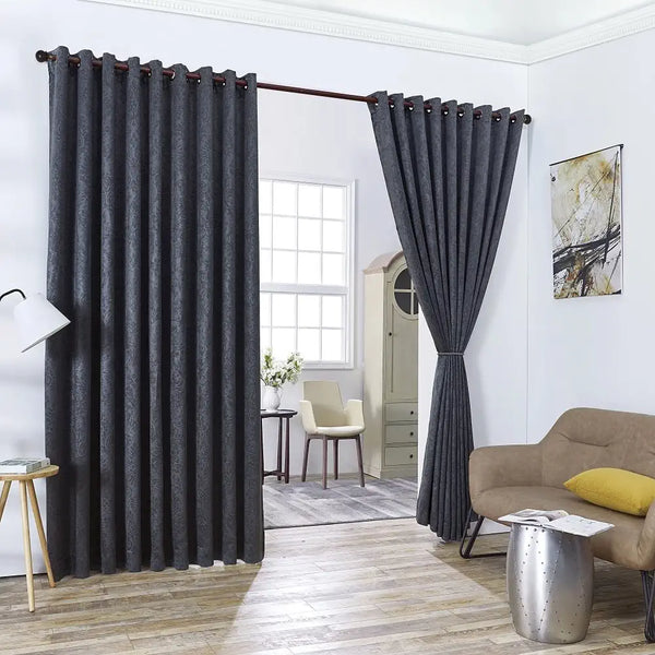 WARM HOME DESIGNS Wall to Wall Embossed Room Divider Curtains with 2 Tie-Backs.