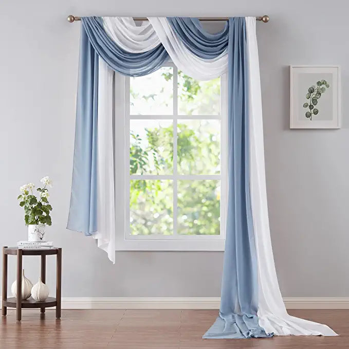 Warm Home Designs Chiffon Double Window Scarves in 6 Colors for Home Decor