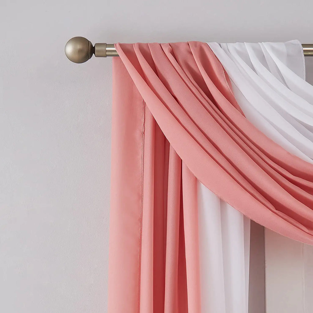 Warm Home Designs Pair of 2 Chiffon Canopy Bed Curtains. Bed Canopy Curtains for Twin, Full or Queen Size Bed