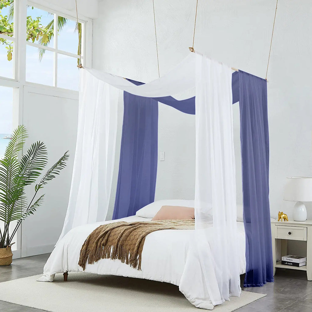 Warm Home Designs Set of 2 Canopy Bed Curtains. 2 Twin Bed Canopy Curtains Can Be Turned Into Kids Bed Tent or Bed Canopy for Girls