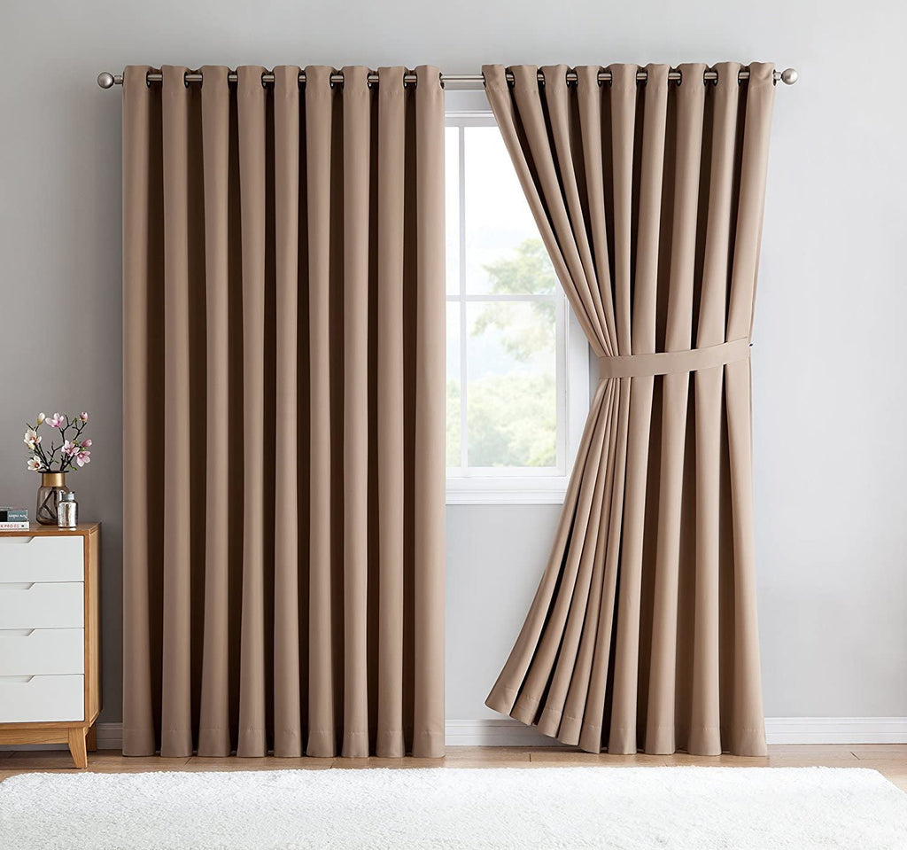 Warm Home Designs Extra Large 2 Wall to Wall Curtains Each with 2 Matching Tie-Backs. Great as Room Dividers or Partitions.