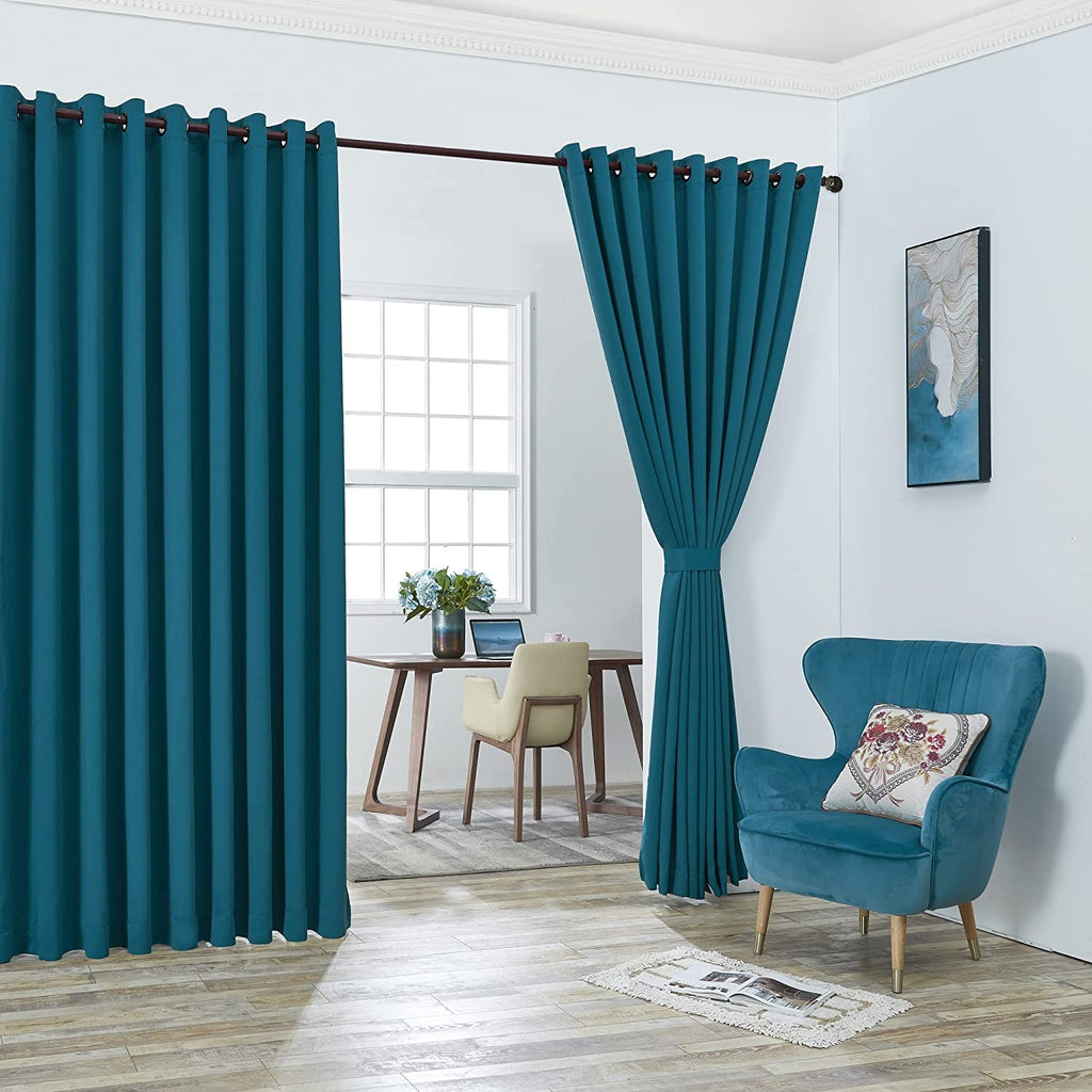 Warm Home Designs Extra Large 2 Wall to Wall Curtains Each with 2 Matching Tie-Backs. Great as Room Dividers or Partitions.