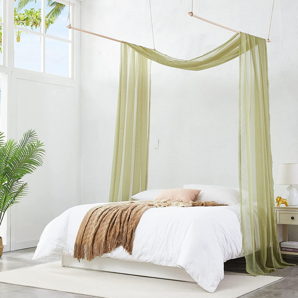 Warm Home Designs Bed Canopy Curtains. Our Twin Canopy Bed Curtains Work Great as Kids Canopy, Bed Scarf, Bed Curtain or to Enhance Bed Decor