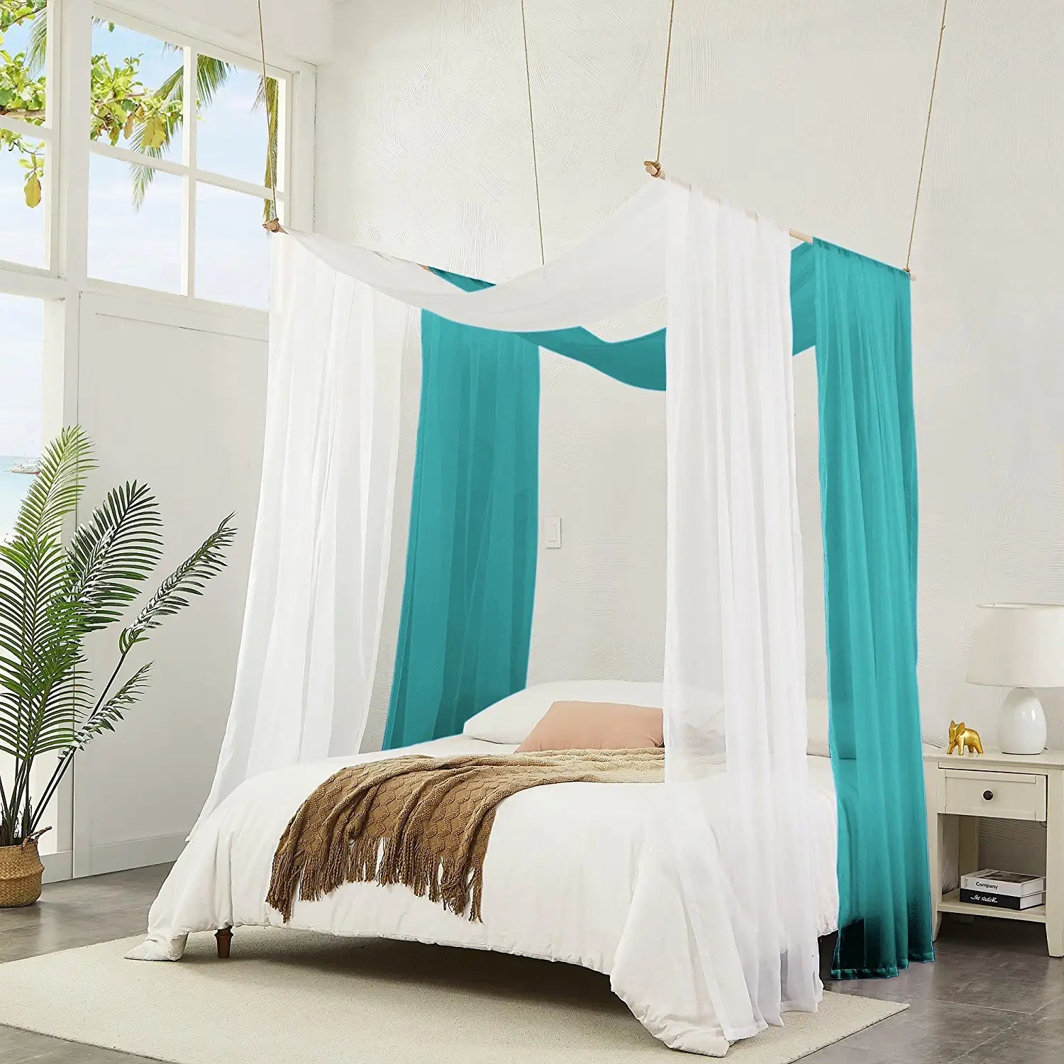 Warm Home Designs Set of 2 Canopy Bed Curtains. Available in 4