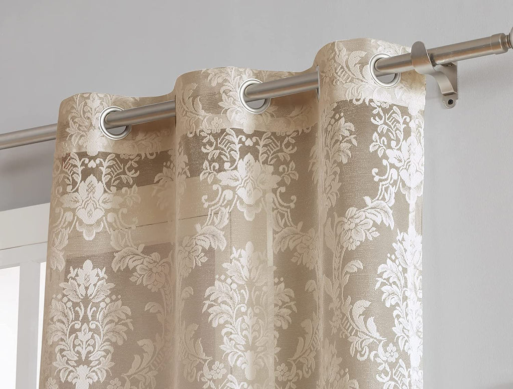 Warm Home Designs Pair of Knitted Lace Curtains with Grommets. Chic, Flowing Design at Affordable Price