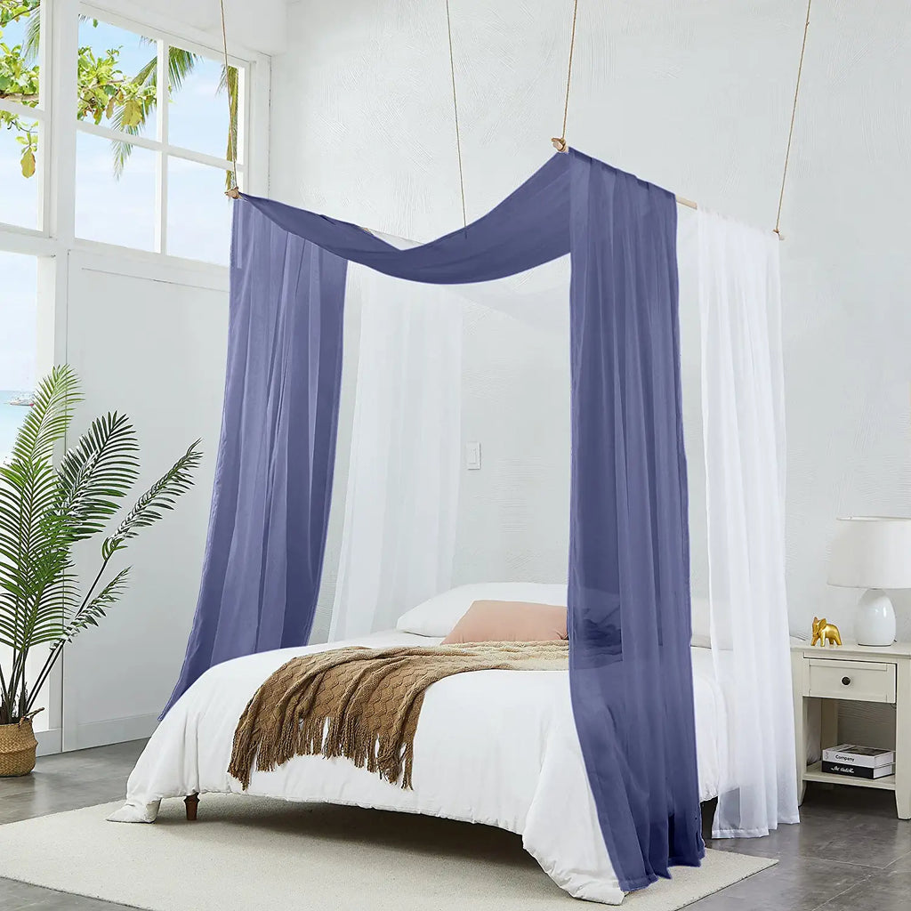 Warm Home Designs Set of 2 Canopy Bed Curtains. 2 Twin Bed Canopy Curtains Can Be Turned Into Kids Bed Tent or Bed Canopy for Girls