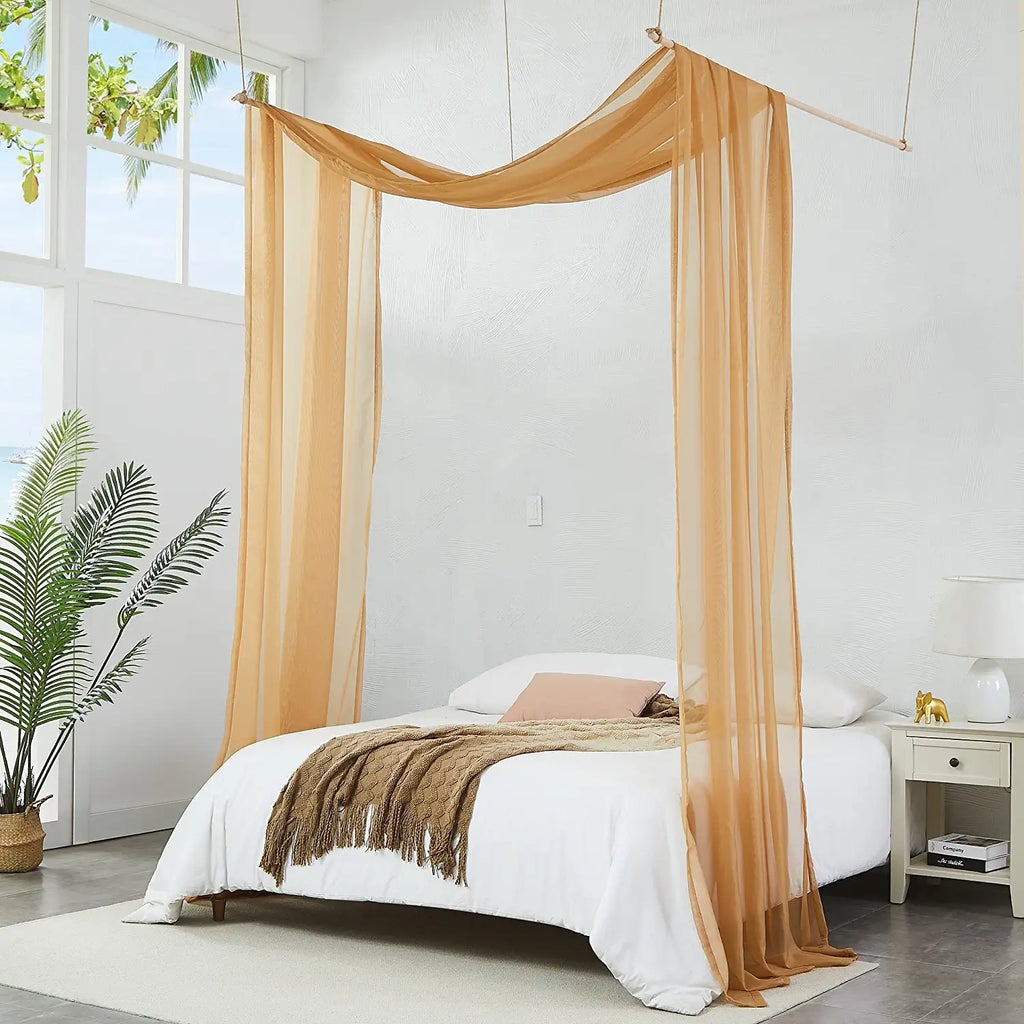 Warm Home Designs Set of 2 Canopy Bed Curtains. 2 Twin Bed Canopy Curtains Can Be Turned Into Kids Bed Tent or Bed Canopy for Girls