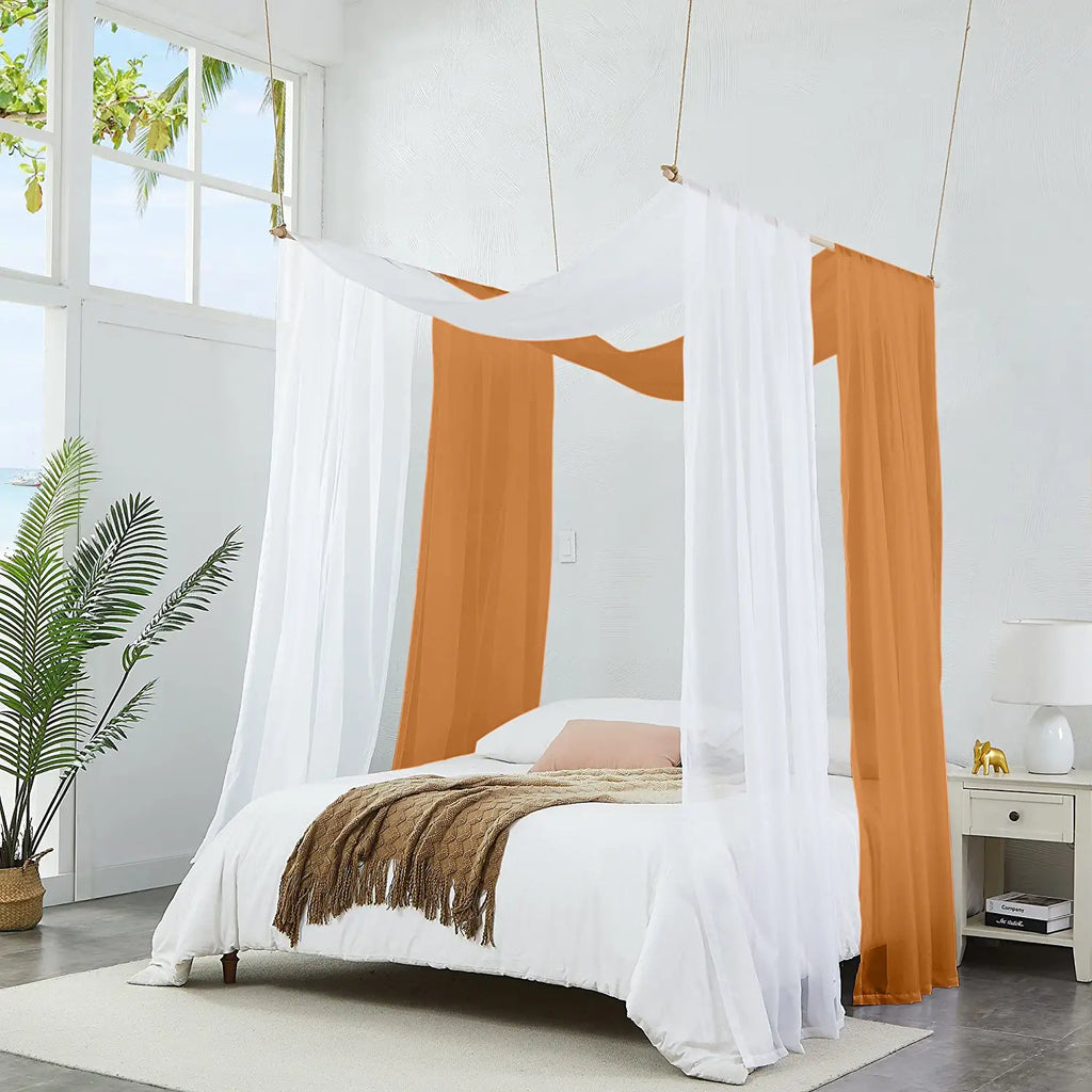 Warm Home Designs Set of 2 Canopy Bed Curtains. 2 Twin Bed Canopy Curtains Can Be Turned Into Kids Bed Tent or Bed Canopy for Girls