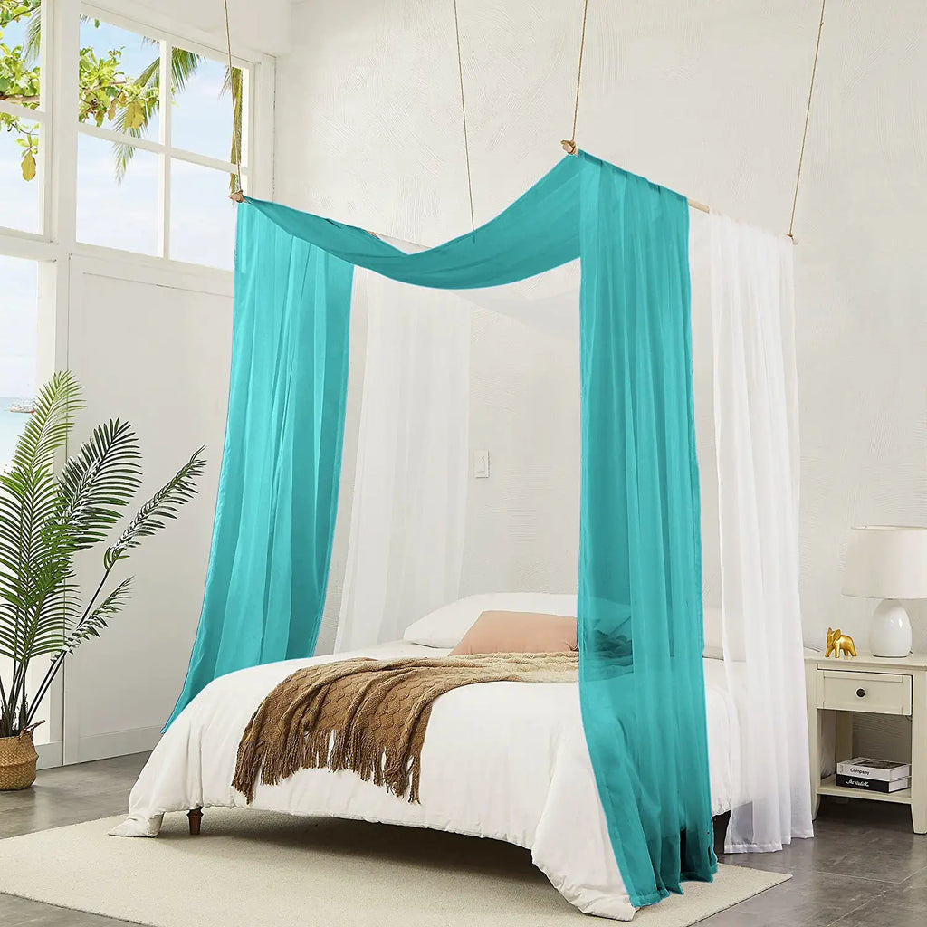 Warm Home Designs Set of 2 Canopy Bed Curtains. 2 Twin Bed Canopy Curtains Can Be Turned Into Kids Bed Tent or Bed Canopy for Girls