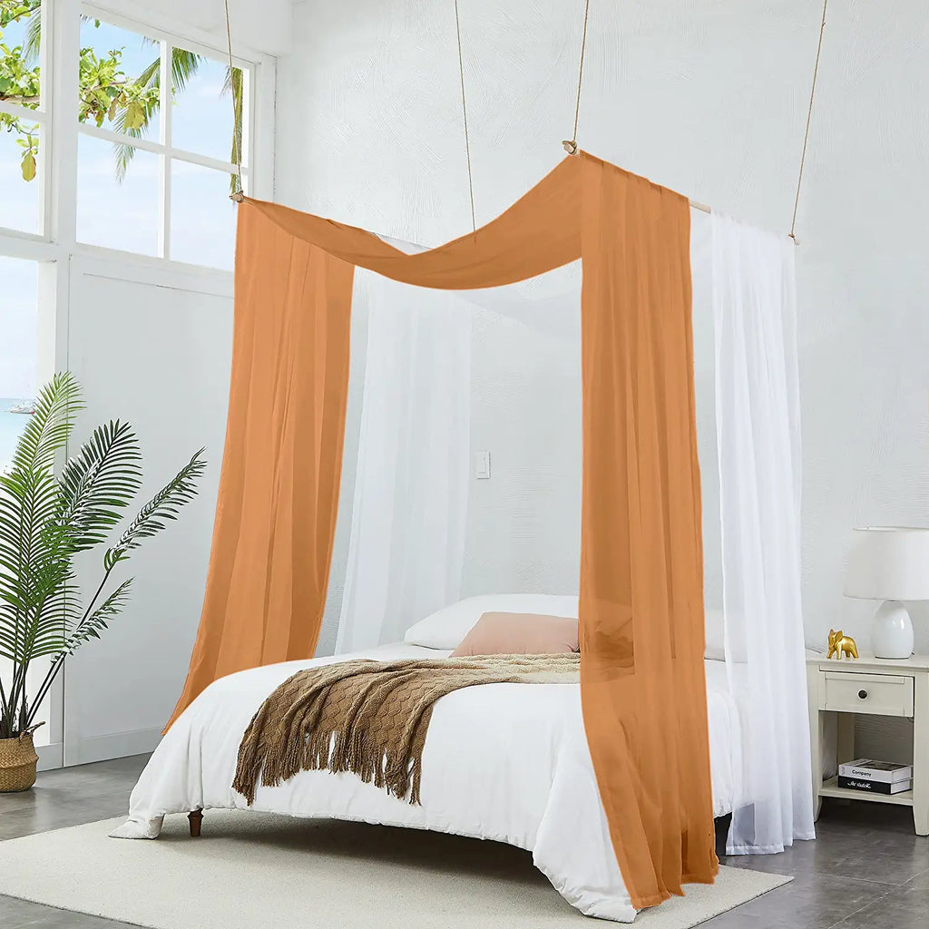 Warm Home Designs Set of 2 Canopy Bed Curtains. 2 Twin Bed Canopy Curtains Can Be Turned Into Kids Bed Tent or Bed Canopy for Girls