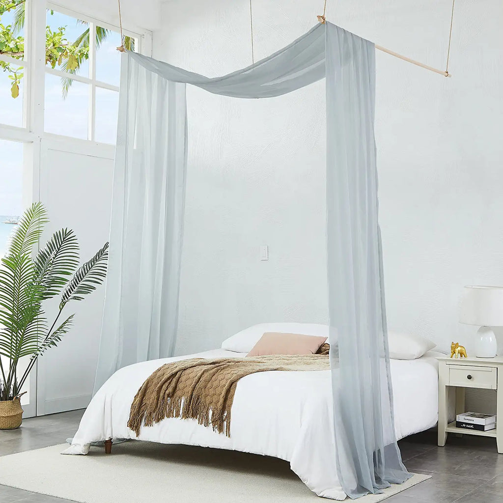 Warm Home Designs Set of 2 Canopy Bed Curtains. 2 Twin Bed Canopy Curtains Can Be Turned Into Kids Bed Tent or Bed Canopy for Girls