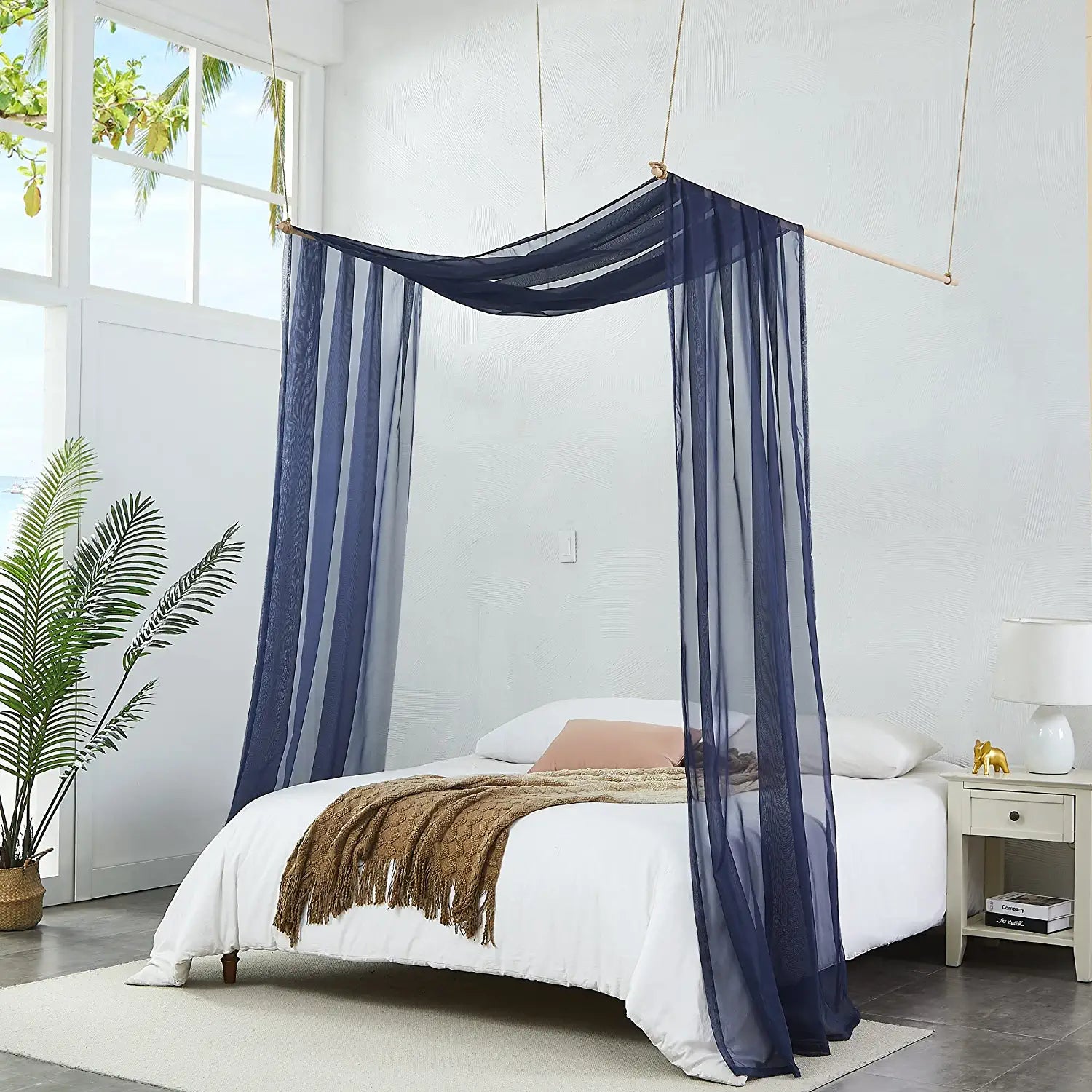 Warm Home Designs Set of 2 Canopy Bed Curtains. Available in 4