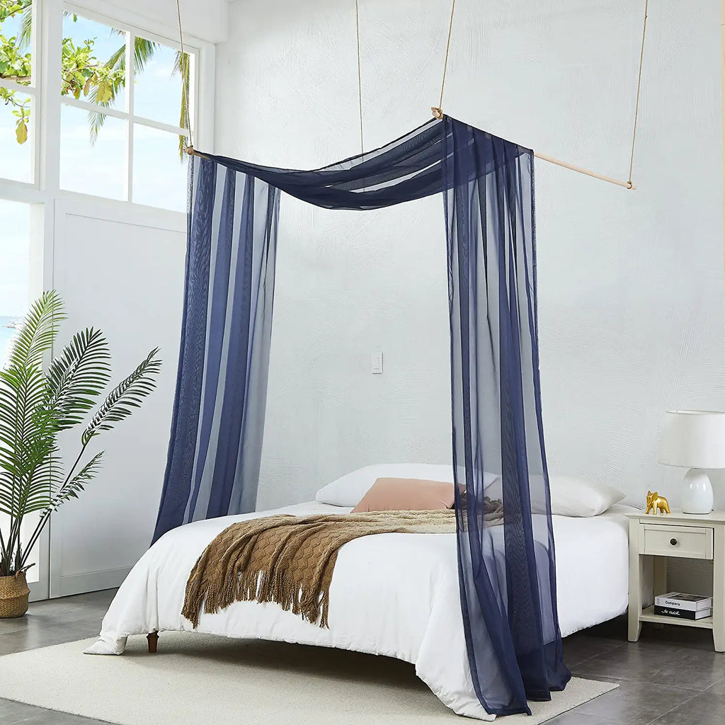 Warm Home Designs Set of 2 Canopy Bed Curtains. 2 Twin Bed Canopy Curtains Can Be Turned Into Kids Bed Tent or Bed Canopy for Girls