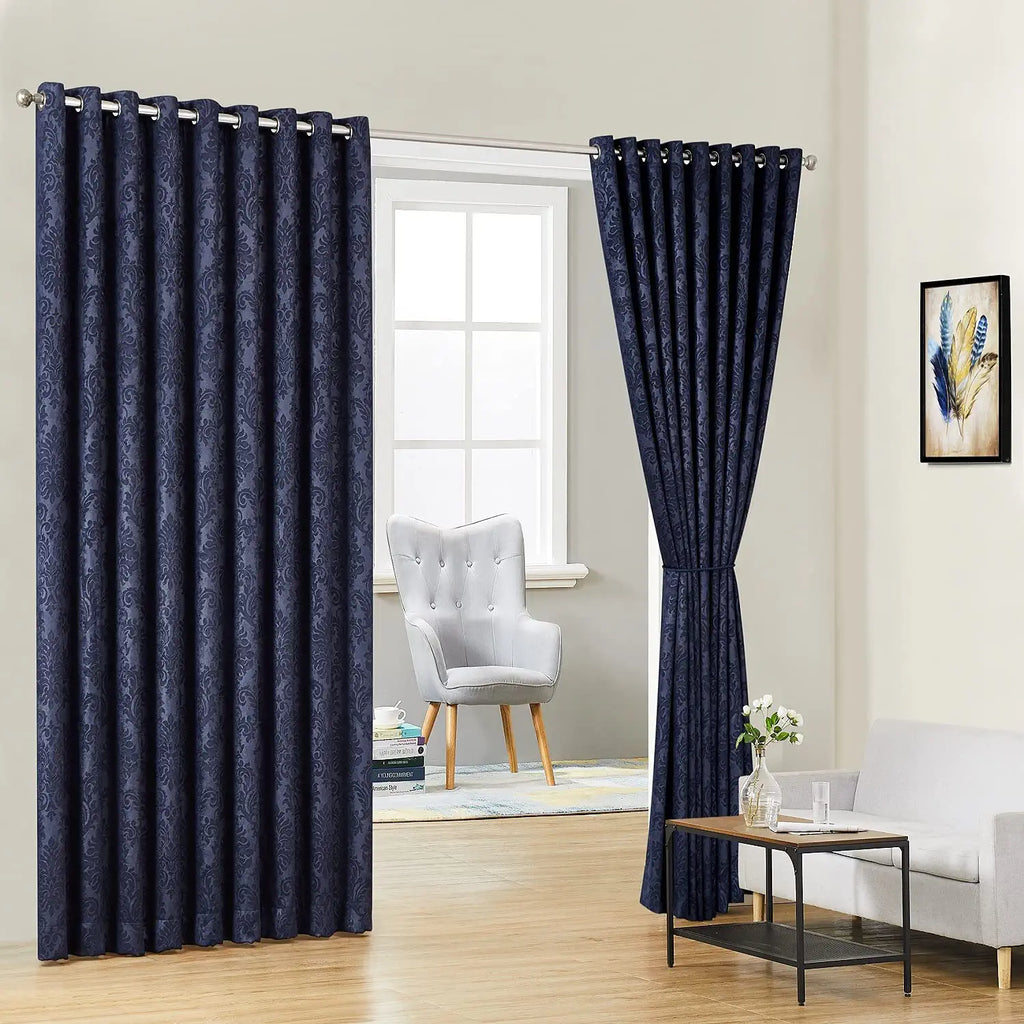 Warm Home Designs Wall to Wall Embossed Room Divider Curtains with 2 Tie-Backs