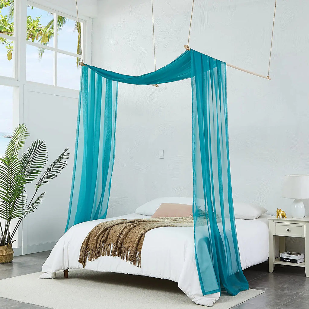 Warm Home Designs Set of 2 Canopy Bed Curtains. 2 Twin Bed Canopy Curtains Can Be Turned Into Kids Bed Tent or Bed Canopy for Girls