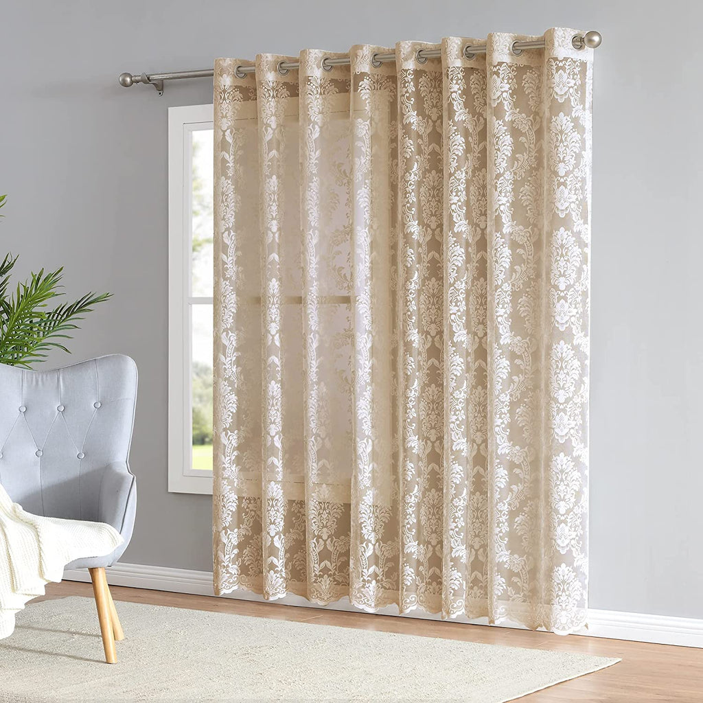 Warm Home Designs Pair of Knitted Lace Curtains with Grommets. Chic, Flowing Design at Affordable Price