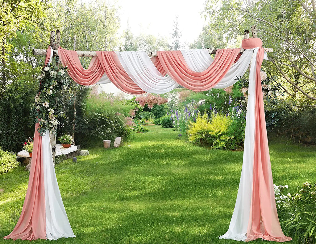 Warm Home Designs Color Chiffon Wedding Arch Decorations for Rustic Wedding Decor