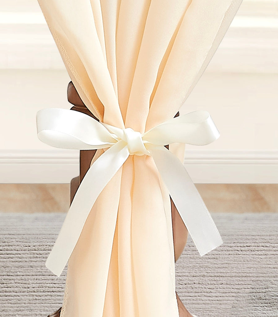 Warm Home Designs Chiffon Table Runner for Wedding Table Decor in 6 Sizes with 2 Free Tie-Backs