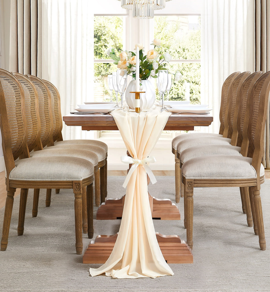Warm Home Designs Chiffon Table Runner for Wedding Table Decor in 6 Sizes with 2 Free Tie-Backs