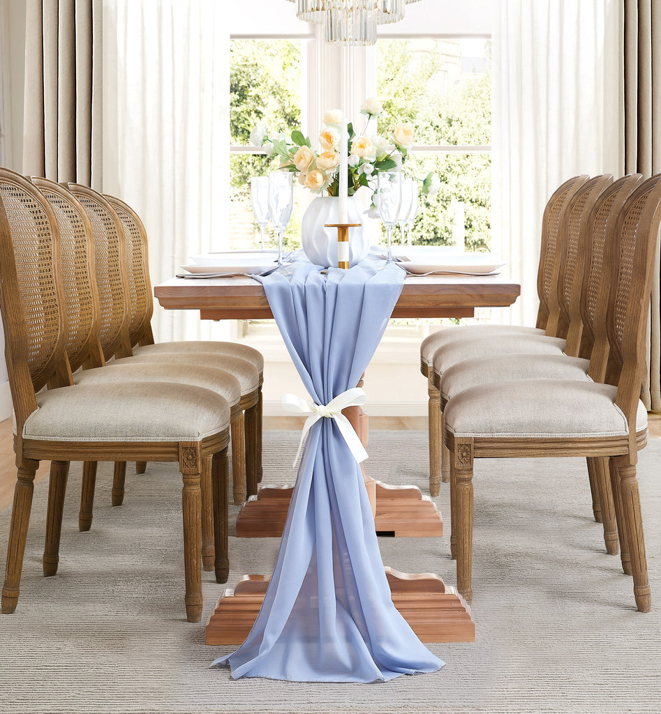 Warm Home Designs Chiffon Table Runner for Wedding Table Decor in 6 Sizes with 2 Free Tie-Backs