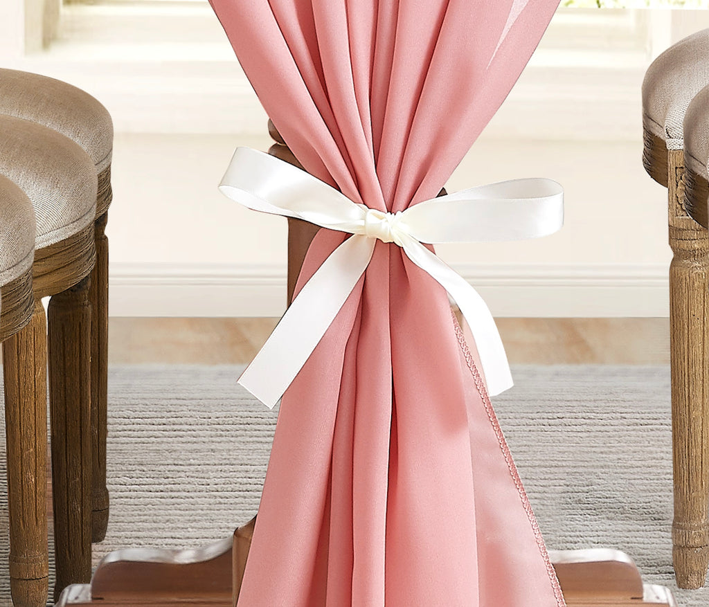 Warm Home Designs Chiffon Table Runner for Wedding Table Decor in 6 Sizes with 2 Free Tie-Backs