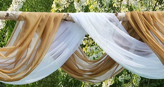 Warm Home Designs 12, 18 or 24 Foot Long, 55 Inch Wide Sheer Fabric Window Scarves, Bed Canopy Scarf, Wedding Arch Drapery